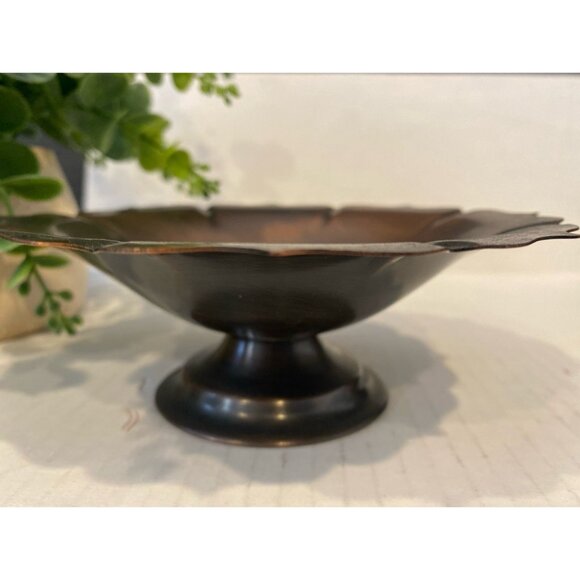 CopperCraft Guild Solid Copper Decorative Trinket Candy Pedestal Dish - Picture 2 of 9